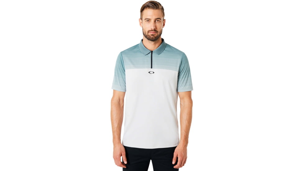 Oakley Polo Shirt Short Sleeve Sublimated Jacquard - Mens, Light Grey, Extra Large, 434222-202-XL