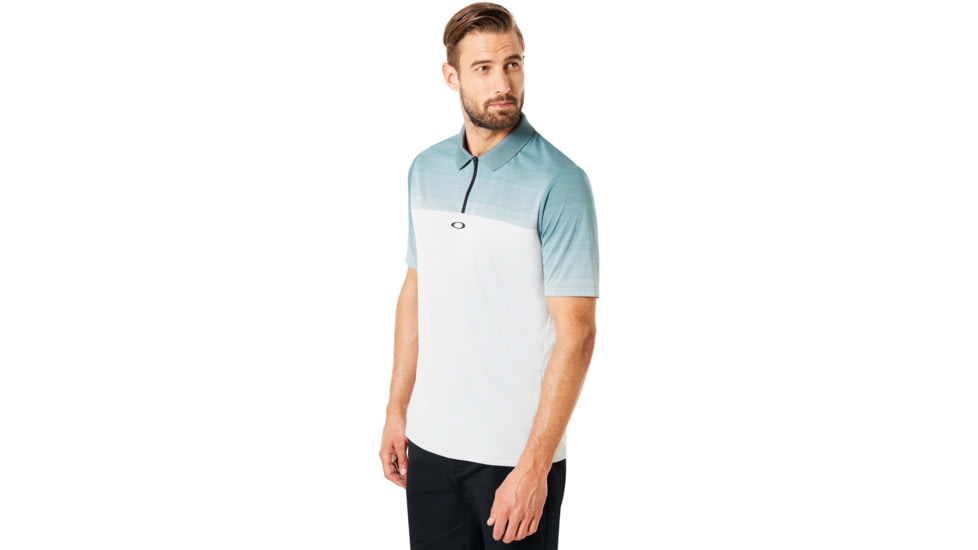 Oakley Polo Shirt Short Sleeve Sublimated Jacquard - Mens, Light Grey, Extra Large, 434222-202-XL