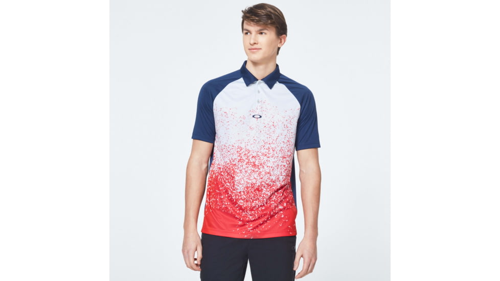 Oakley Pop Spray Short Sleeve Polo - Mens, High Risk Red, Small, FOA400128-43A-S