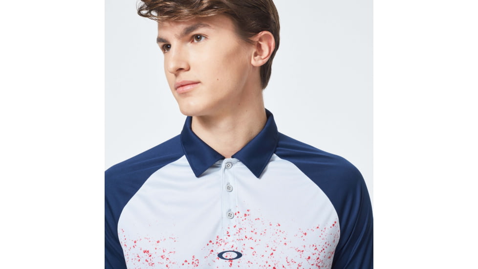 Oakley Pop Spray Short Sleeve Polo - Mens, High Risk Red, Small, FOA400128-43A-S
