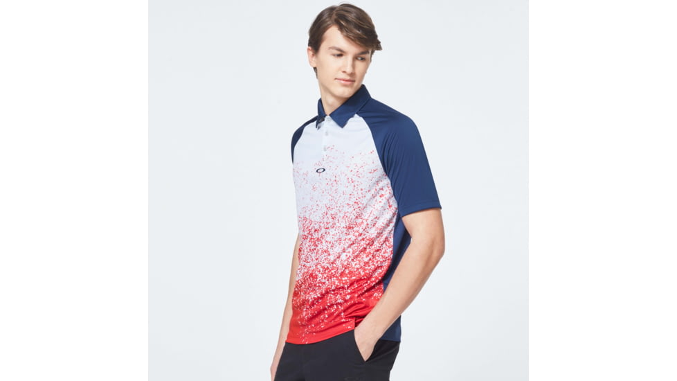 Oakley Pop Spray Short Sleeve Polo - Mens, High Risk Red, Small, FOA400128-43A-S