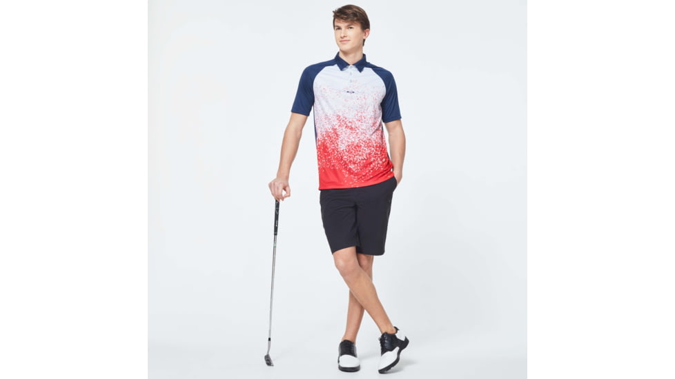 Oakley Pop Spray Short Sleeve Polo - Mens, High Risk Red, Small, FOA400128-43A-S