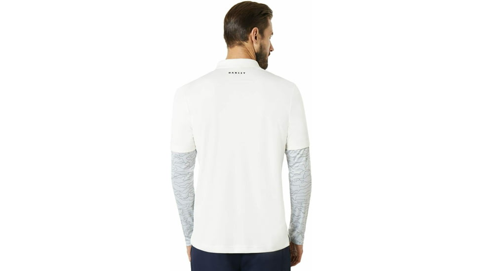 Oakley Printed Long Sleeve Polo Shirt - Mens, Arctic White, Extra Small, 434225-10R-XS