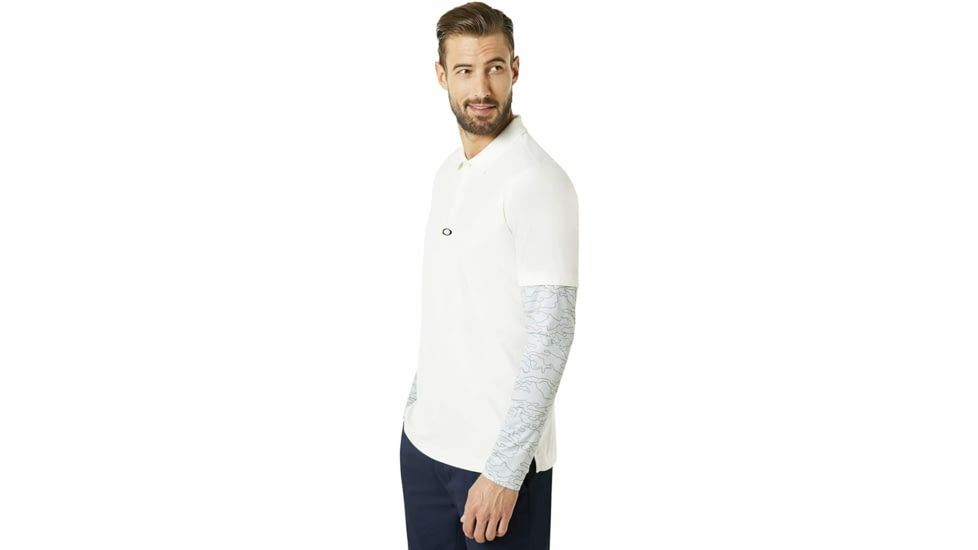 Oakley Printed Long Sleeve Polo Shirt - Mens, Arctic White, Extra Small, 434225-10R-XS