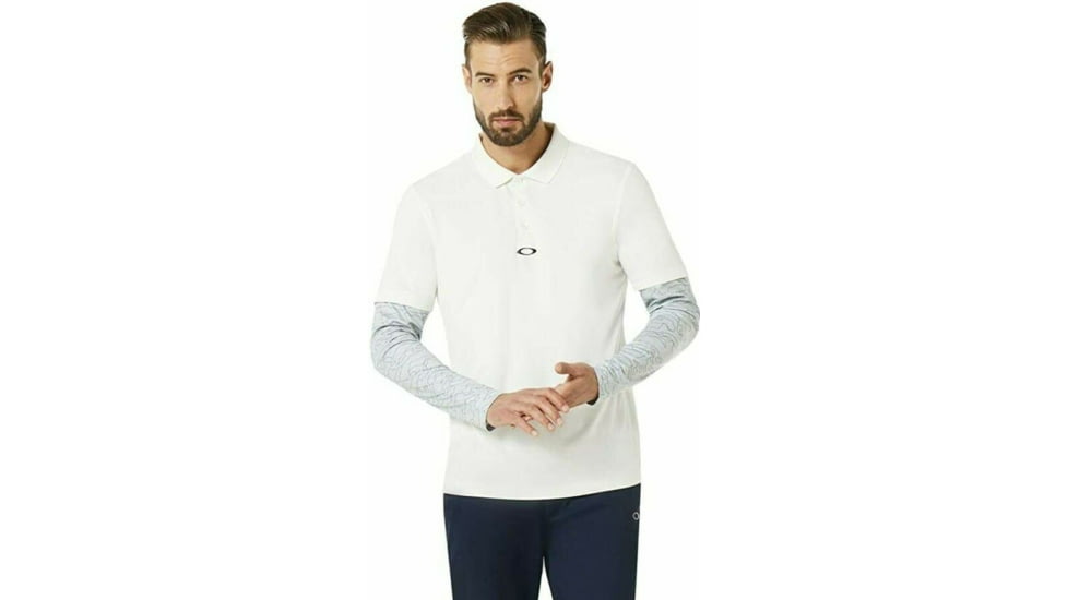 Oakley Printed Long Sleeve Polo Shirt - Mens, Arctic White, Extra Small, 434225-10R-XS