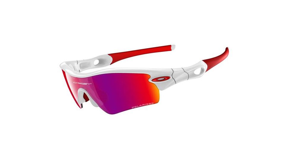 Oakley Radar Path Polished White Frame w/ Red Iridium Polarized Lenses Sunglasses 26-212