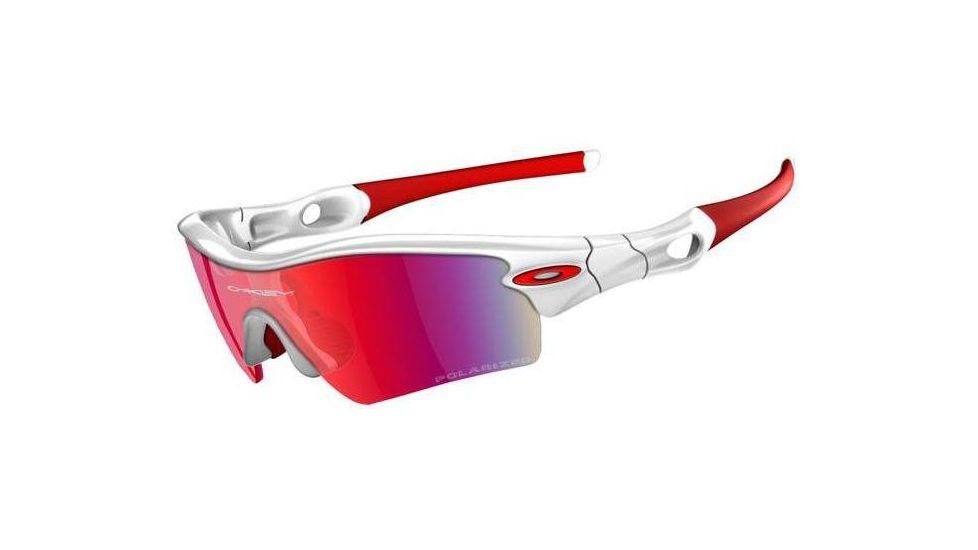 Oakley Radar Path Polished White Frame w/ +Red Polarized Lenses Sunglasses 09-721