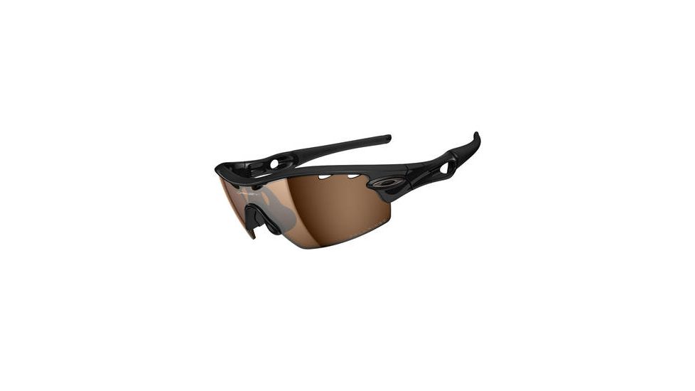 Oakley Radar Pitch Mens Sunglasses Polished Black Frame, Bronze Polarized Lens 09-764