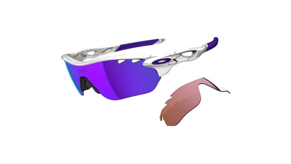 Oakley RADARLOCK EDGE OO9183 Sunglasses 918306-38 - Polished White Frame, Violet Iridium Vented Lenses