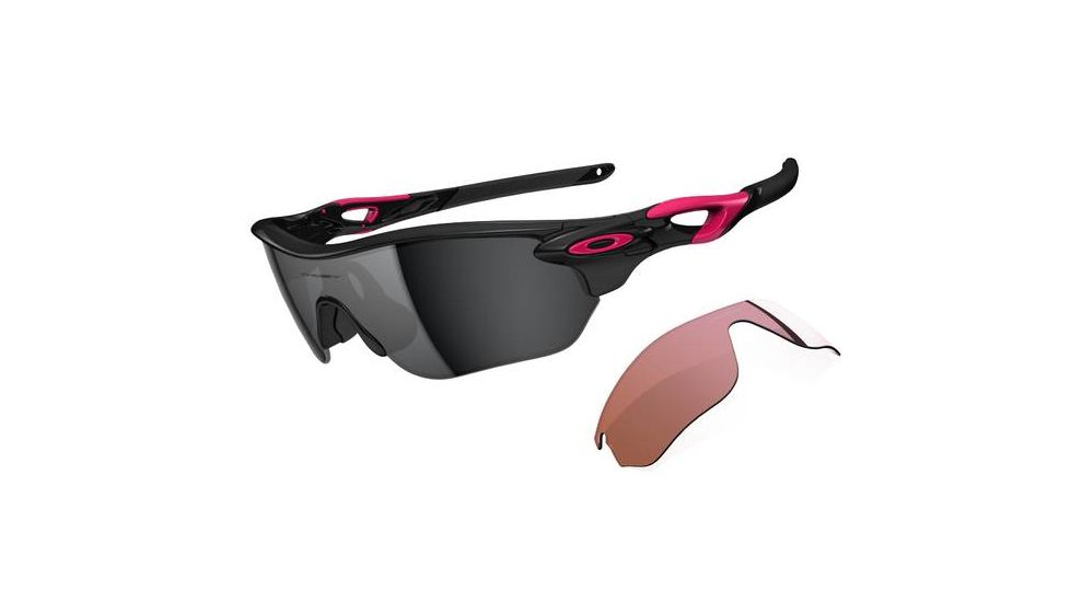 Oakley Radarlock Edge Womens Sunglasses Polished Black Frame, Black Iridium and VR28 Lens OO9183-07