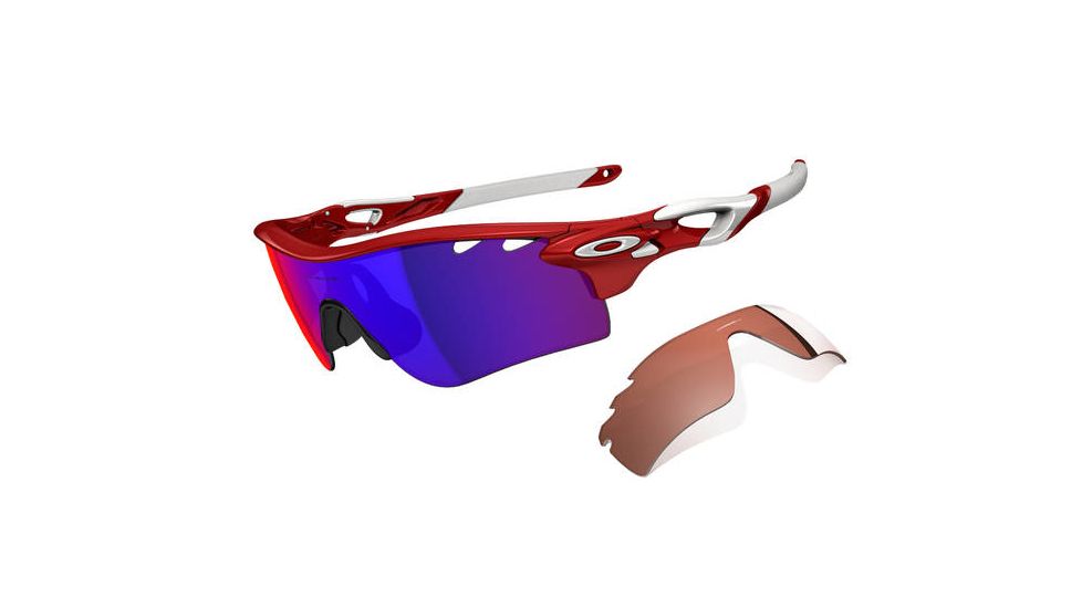 Oakley Radarlock Path Mens Sunglasses Infrared Frame, Red Iridium and VR28 Lens OO9181-16