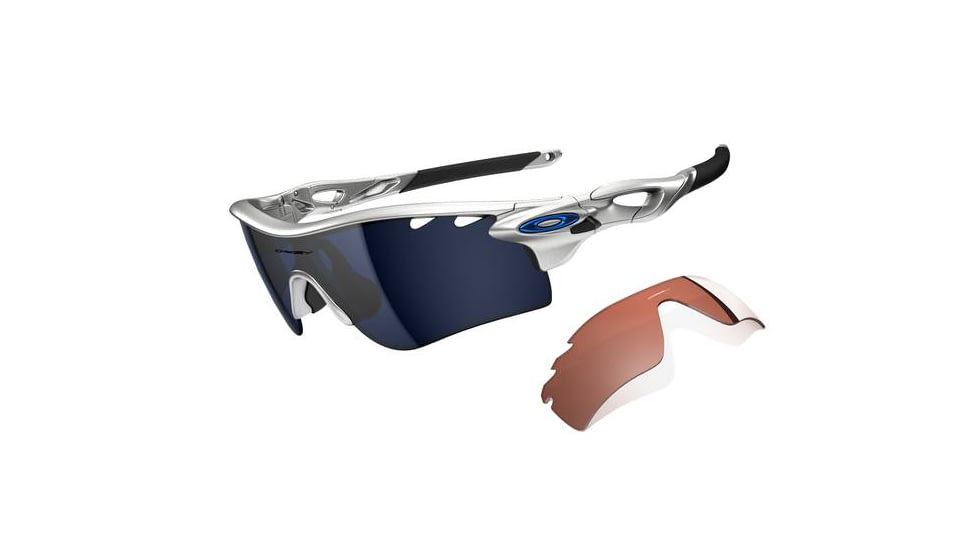 Oakley Radarlock Path Mens Sunglasses Silver Frame, Ice Iridium Vented and VR28 Vented Lens OO9181-21