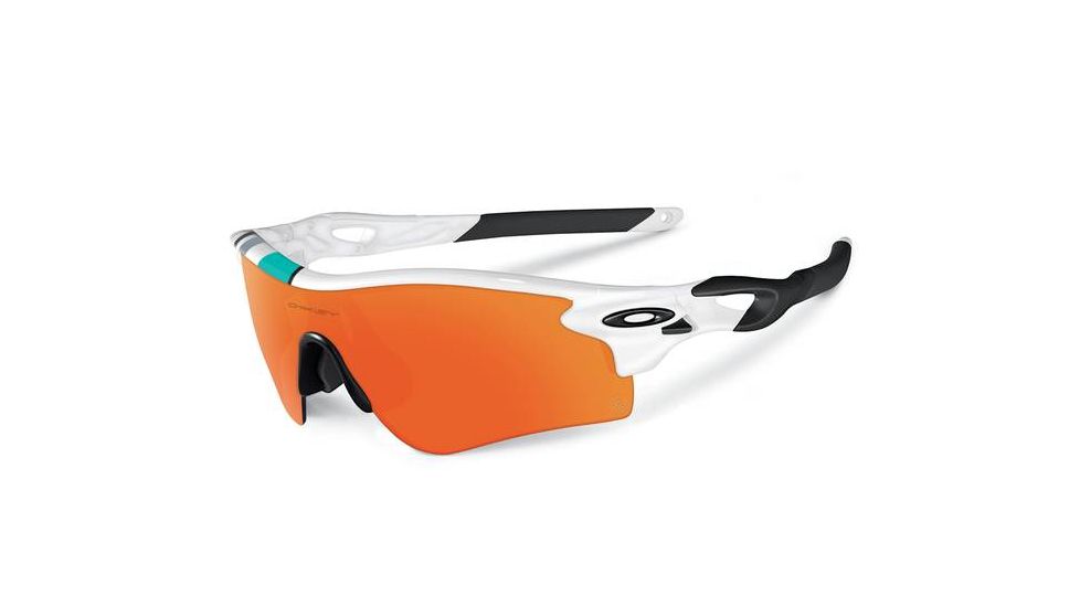 Oakley Radarlock Path Mens Sunglasses Polished White Frame, Fire Iridium and Black Iridium Lens OO9181-30