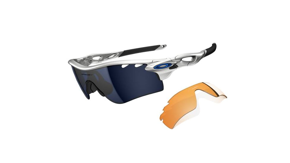Oakley Radarlock Path Silver Frame w/ Ice Iridium Lenses Men's Sunglasses OO9181-03
