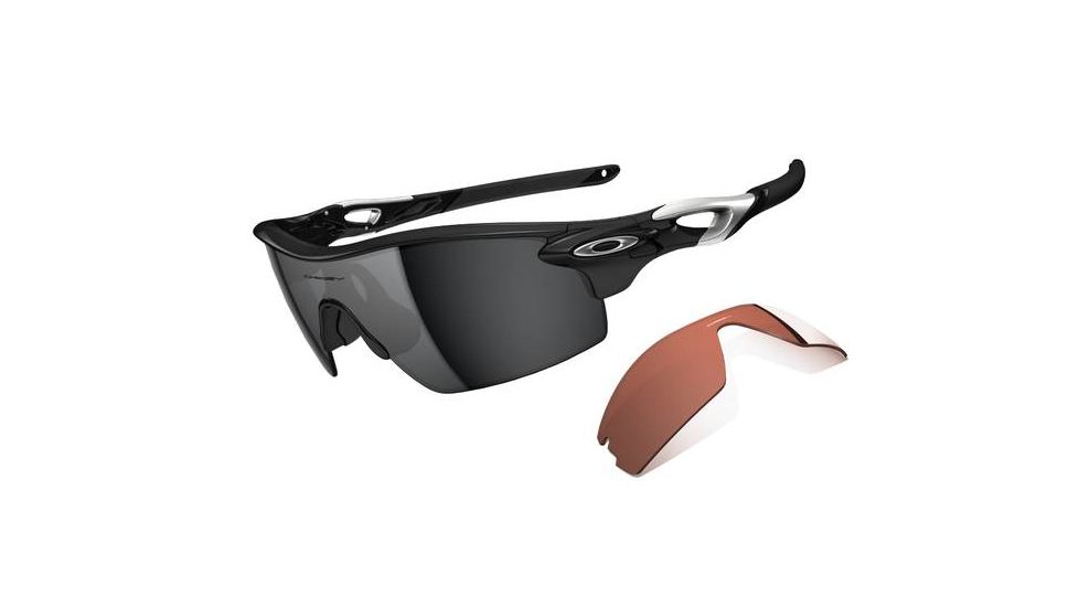 Oakley Radarlock Pitch Mens Sunglasses Polished Black Frame, Black Iridium and VR28 Lens OO9182-10