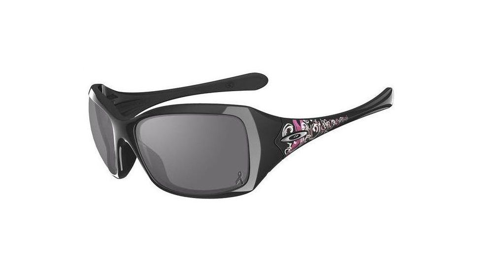 Oakley Ravishing Breast Cancer Polished Black Frame w/ Grey Lenses Sunglasses 24-046