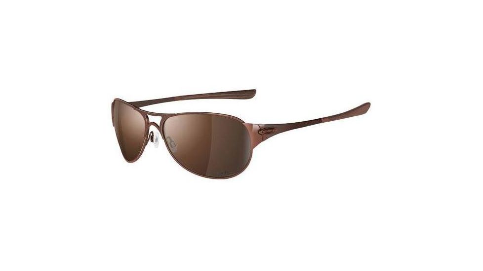 Oakley Restless Polished Brown Frame w/ VR28Black IrPolarized Lenses Sunglasses 12-996