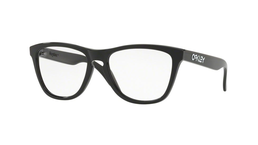 Oakley RX FROGSKIN OX8131 Single Vision Prescription Eyeglasses 813105-54 - Polished Black Frame, Clear Lenses