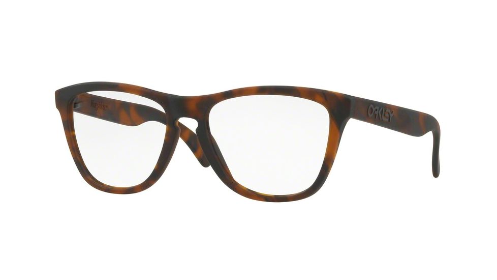 Oakley RX FROGSKIN OX8131 Single Vision Prescription Eyeglasses 813107-54 - Brown Tortoise Frame, Clear Lenses