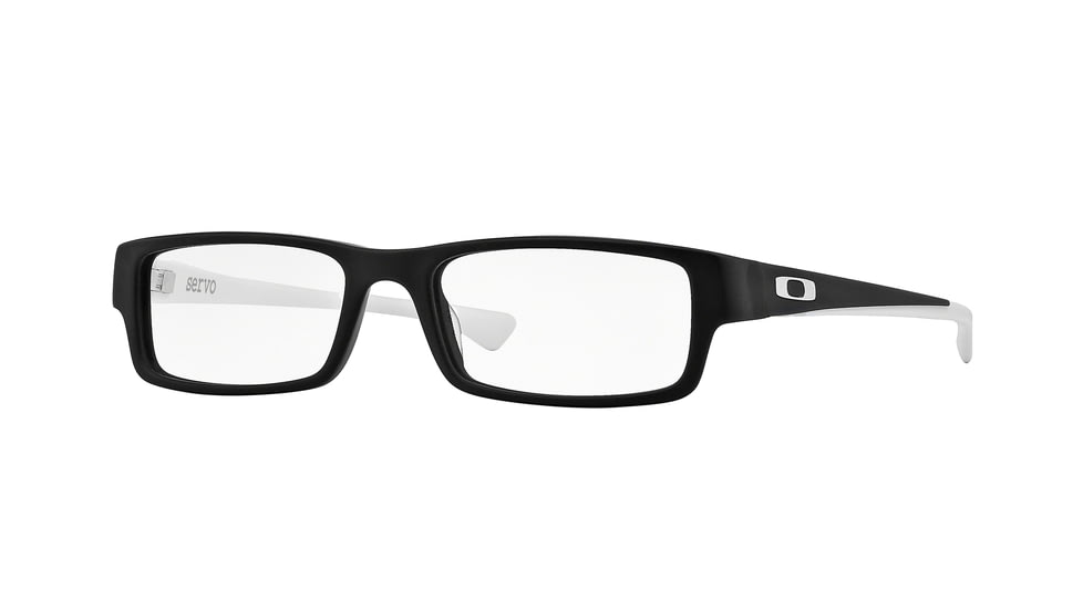 Oakley Servo Eyeglasses Frame 106609-55 - Satin Black/White Frame, Clear Lenses