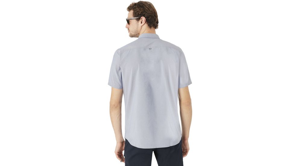 Oakley Short Sleeve Solid Woven - Mens, Fathom, Extra Large 401860-6AC-XL
