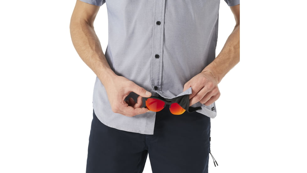 Oakley Short Sleeve Solid Woven - Mens, Fathom, Extra Large 401860-6AC-XL