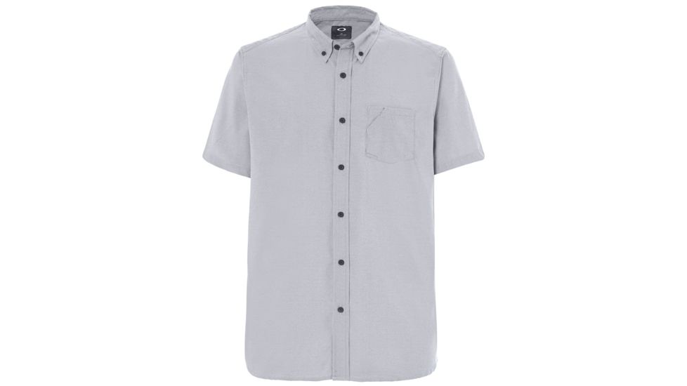 Oakley Short Sleeve Solid Woven - Mens, Fathom, Extra Large 401860-6AC-XL
