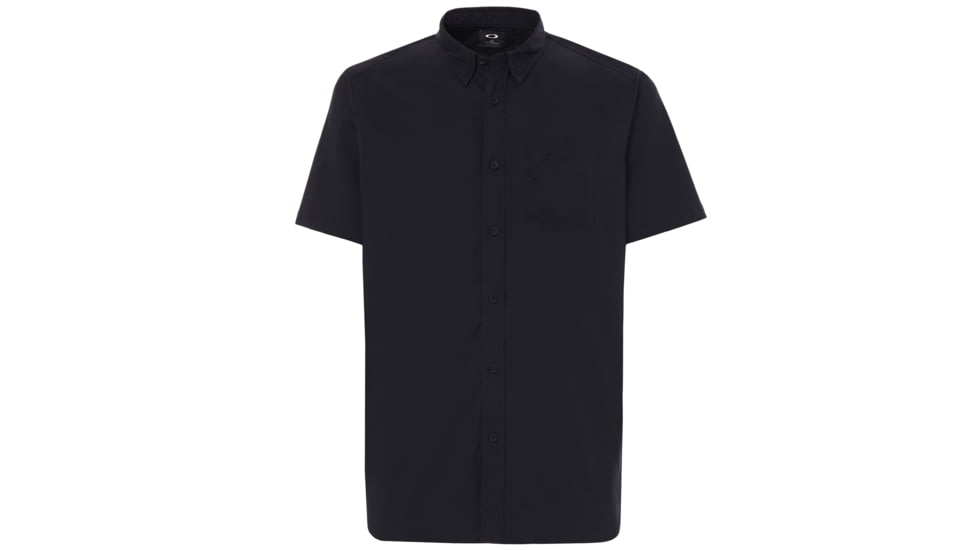 Oakley Short Sleeve Solid Woven - Mens, Blackout, Large, 401860-02E-L
