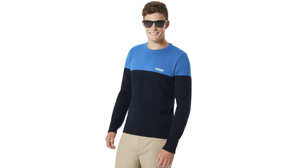 Oakley Bicolor Crew Neck Sweater- Mens, Fathom, Extra Large, 434131-6AC-XL