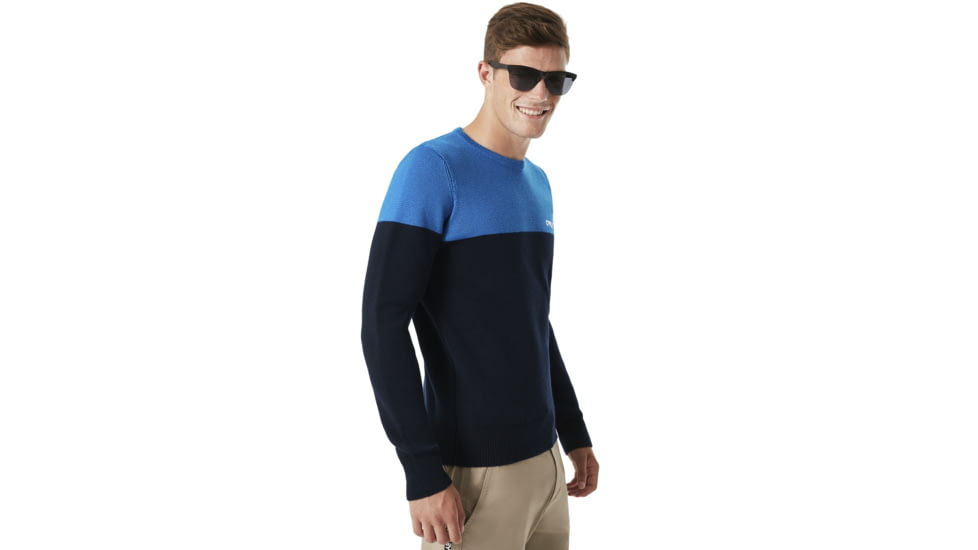Oakley Bicolor Crew Neck Sweater- Mens, Fathom, Extra Large, 434131-6AC-XL