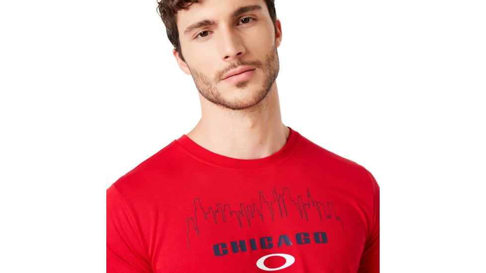 Oakley Chicago Skyline Tee - Mens, Chili Red, Medium, 457790-4CR-M