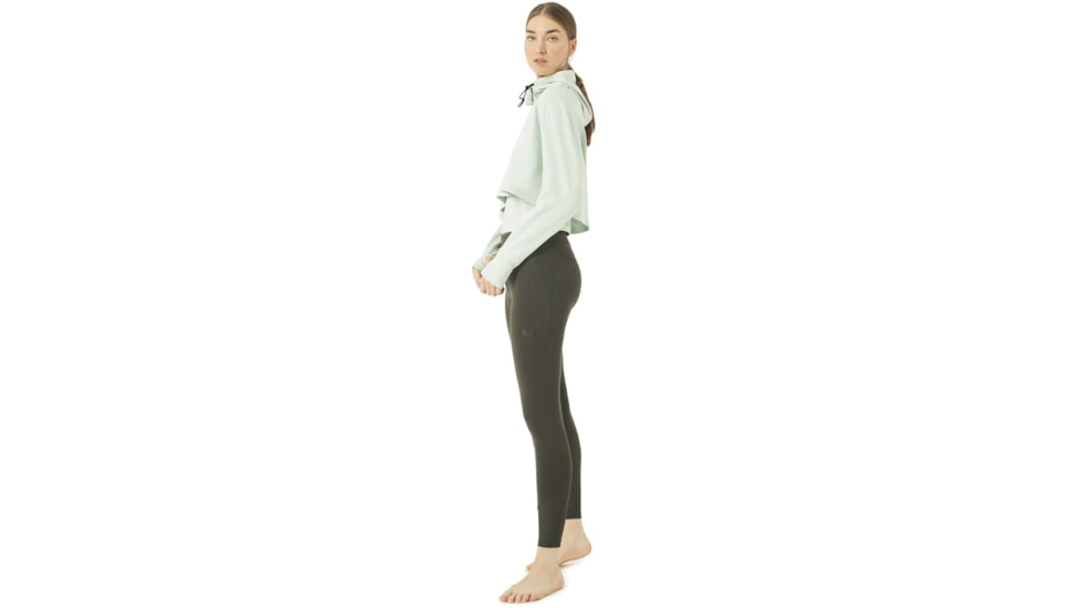 Oakley Crop Fleece Hoodie - Womens, Aqua Foam, Large, 561324-7B4-L