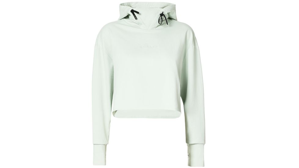 Oakley Crop Fleece Hoodie - Womens, Aqua Foam, Large, 561324-7B4-L
