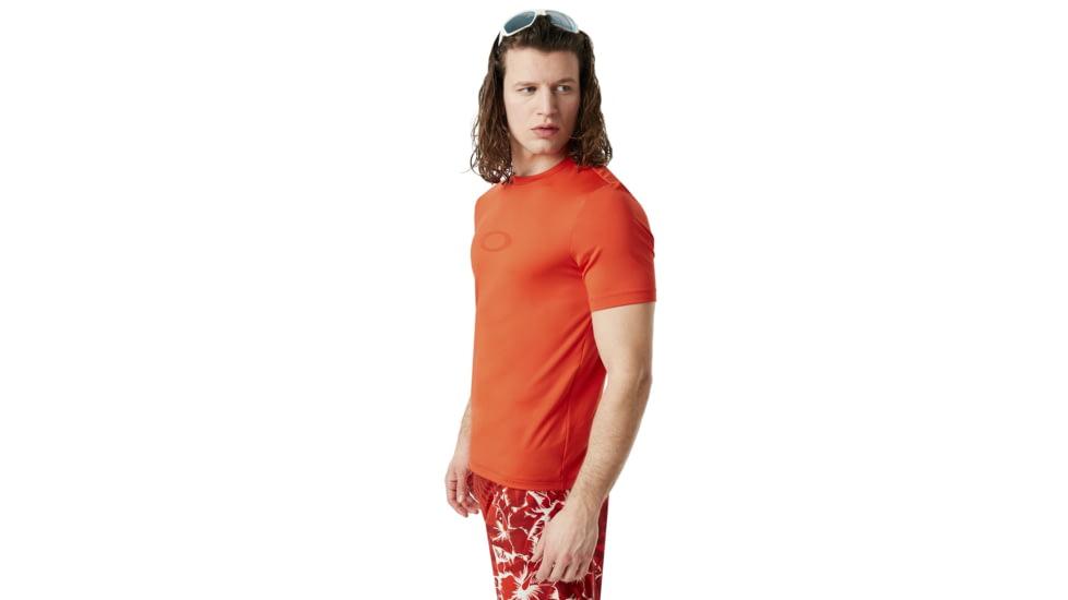 Oakley Ellipse Logo Rashguard - Mens, Fire Red, Extra Large, 457602-4FR-XL