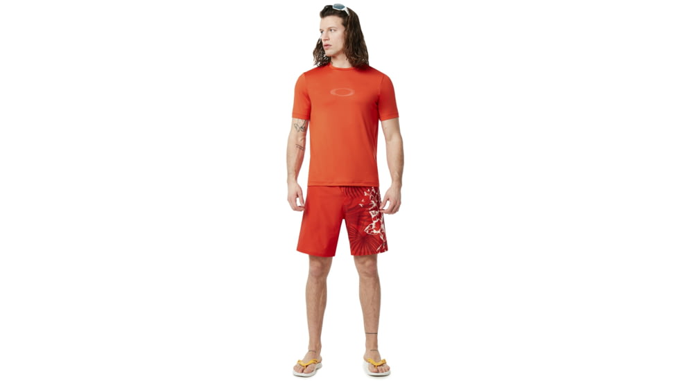 Oakley Ellipse Logo Rashguard - Mens, Fire Red, Extra Large, 457602-4FR-XL