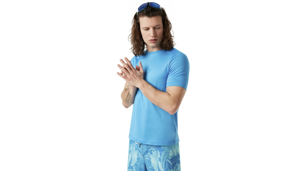 Oakley Ellipse Logo Rashguard - Mens, Hawaiian Blue, Small, 457602-6HB-S