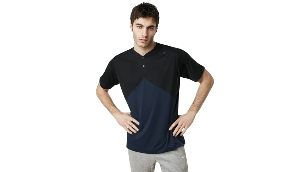 Oakley SI Enhance Slant Short Sleeve Henley 9.0 - Mens, Blackout, Medium, 457723-02E-M