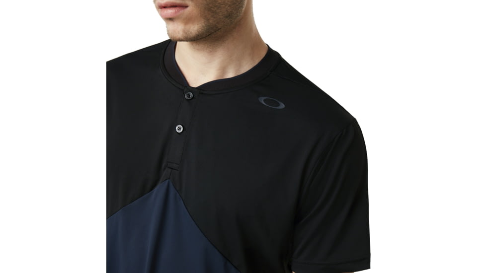 Oakley SI Enhance Slant Short Sleeve Henley 9.0 - Mens, Blackout, Medium, 457723-02E-M