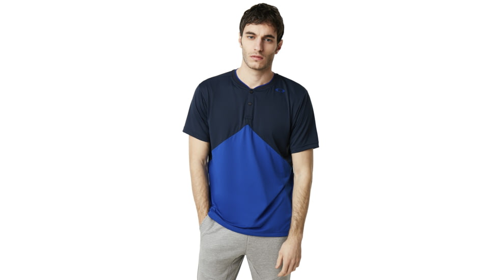 Oakley SI Enhance Slant Short Sleeve Henley 9.0 - Mens, Fathom, Medium, 457723-6AC-M