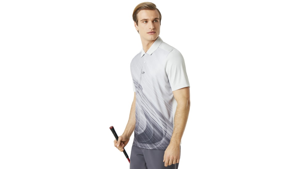 Oakley SI Exploded Ellipse Golf Polo Short Sleeve - Mens, Light Grey, Small, 434310-202-S