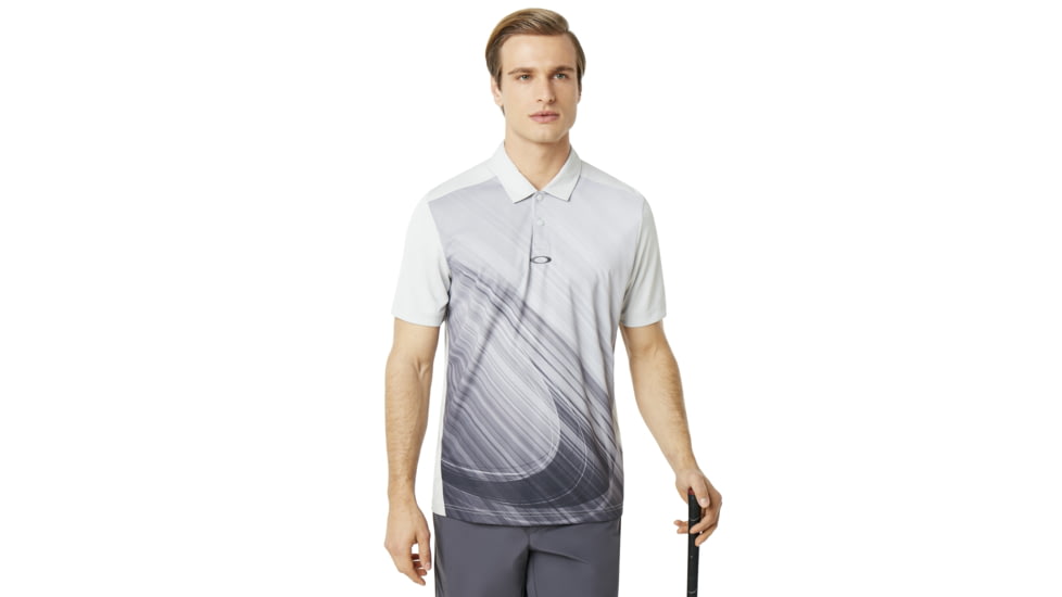 Oakley SI Exploded Ellipse Golf Polo Short Sleeve - Mens, Light Grey, Small, 434310-202-S