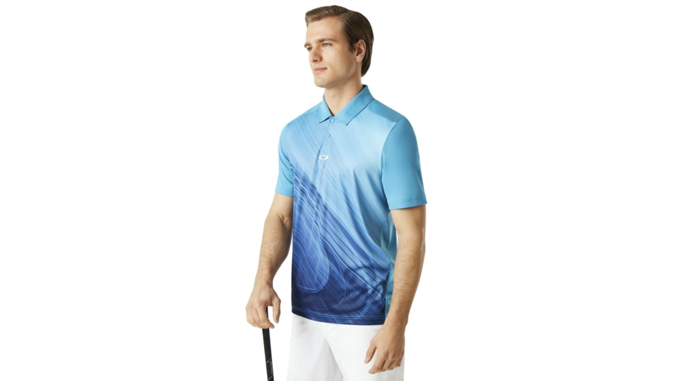 Oakley SI Exploded Ellipse Golf Polo Ss - Mens, Stormed Blue, 2XL, 434310-6SB-XXL