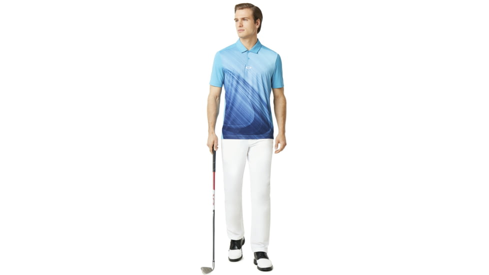 Oakley SI Exploded Ellipse Golf Polo Ss - Mens, Stormed Blue, 2XL, 434310-6SB-XXL