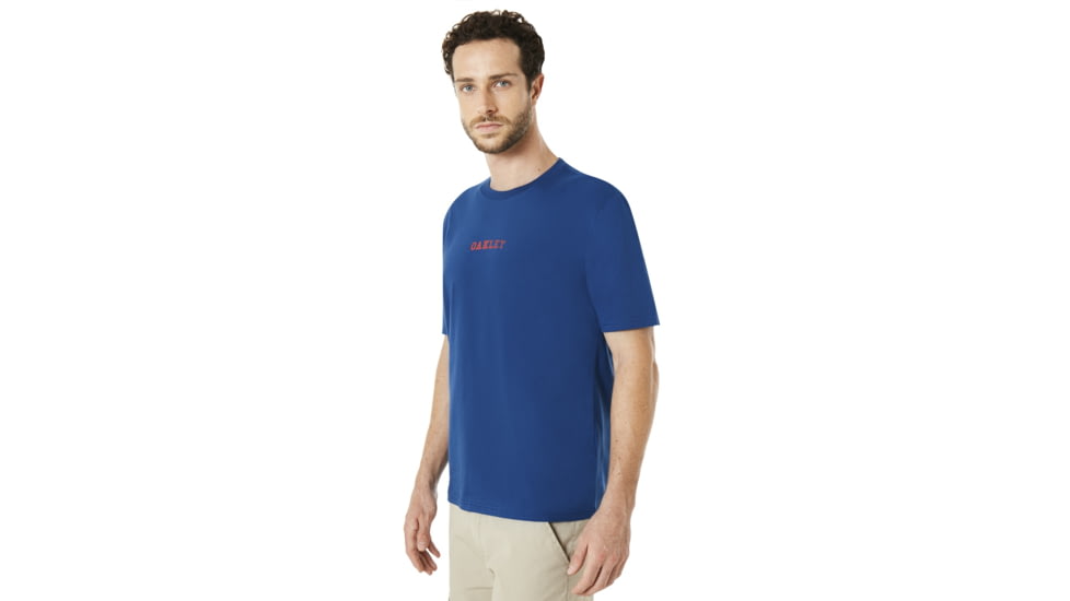 Oakley SI Geometric Sleeve Polodetail Short Sleeve - Mens, Dark Blue, Extra Large, 434372-609-XL