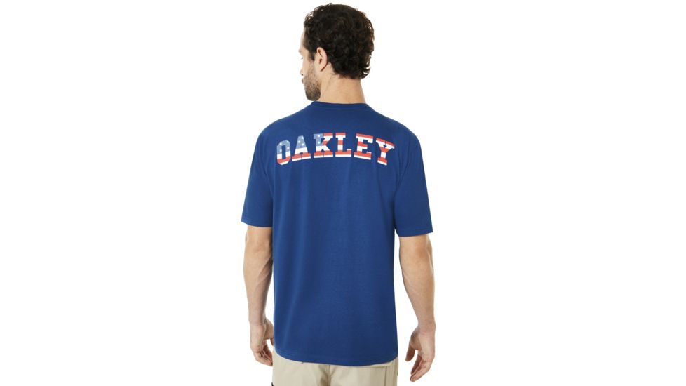 Oakley SI Geometric Sleeve Polodetail Short Sleeve - Mens, Dark Blue, Extra Large, 434372-609-XL