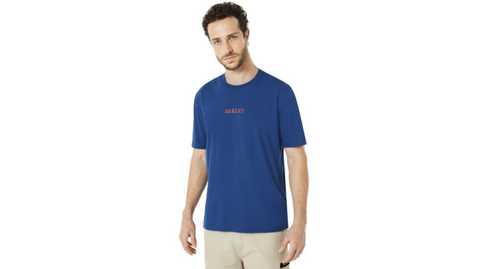 Oakley SI Geometric Sleeve Polodetail Short Sleeve - Mens, Dark Blue, Extra Large, 434372-609-XL