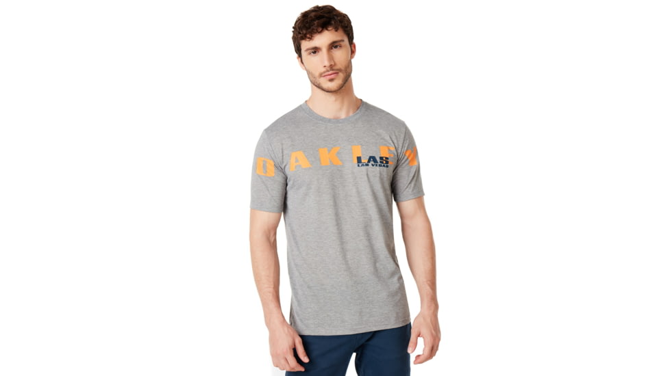 Oakley Las Vegas Oakley Short Sleeve Tee - Mens, Gray Melange, Small, 457779-2GM-S