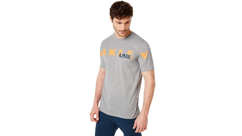 Oakley Las Vegas Oakley Short Sleeve Tee - Mens, Gray Melange, Small, 457779-2GM-S