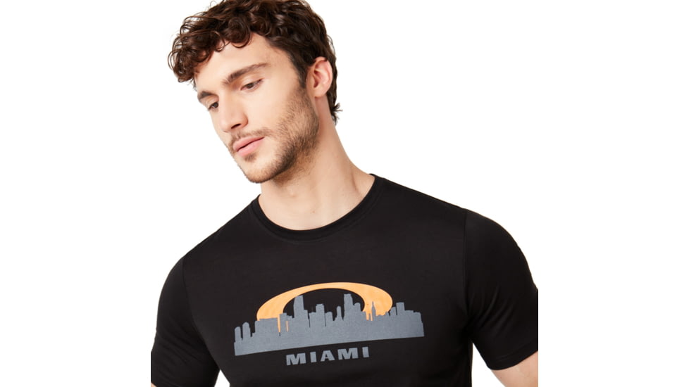 Oakley Miami Skyline Sunset Short Sleeve Tee - Mens, Blackout, Medium, 457795-02E-M