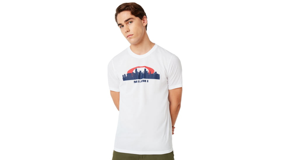 Oakley Miami Skyline Sunset Short Sleeve Tee - Mens, White, 2XL, 457795-100-XXL